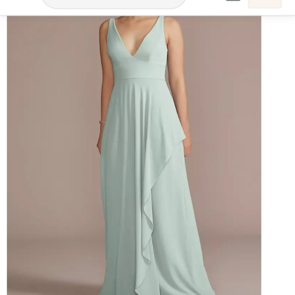 David’s Bridal Chiffon V-Neck Bridesmaid Dress, Size 0